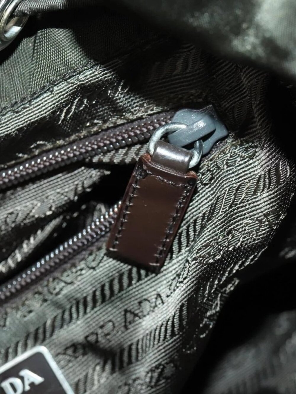 PRADA Backpack Nylon Khaki Silver Auth 165432 - Picture 13 of 16
